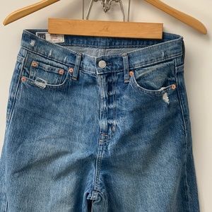 tall size gap medium wash wide-leg sky high jeans